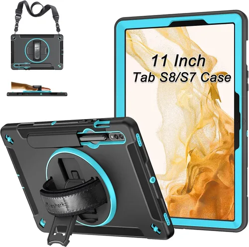 Vista 18 de Funda para Galaxy Tab S6 Lite de 10.4 pulgadas 2024/2022/2020: funda de TPU de grado militar a prueba de golpes con protector de pantalla - soporte