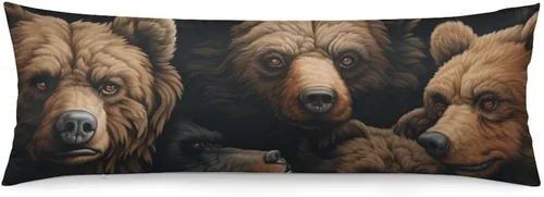 Vista 7 de Funda de almohada corporal de invierno con diseño de pájaros en el bosque, decorativa, larga, con cremallera, para decoración de sofá, sofá, 20 x 54
