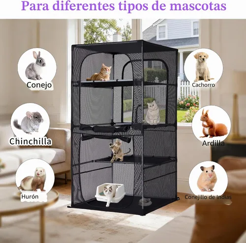 Vista 6 de Catio - Jaula grande para gatos con ventana de 61.4 pulgadas de alto