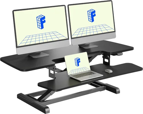 Vista 36 de FLEXISPOT Convertidor eléctrico de escritorio de pie de 32 pulgadas, elevador de escritorio motorizado para sentarse a pie, monitor de escritorio