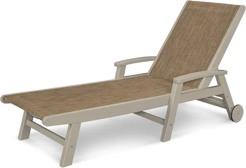 Vista 9 de POLYWOOD® Tumbona costera, negro/honda de arpillera Negro / eslinga de arpillera