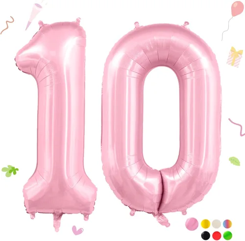 Vista 177 de Globos grandes de 40 pulgadas de números del 0 al 9, globos numéricos para decoración de fiesta de cumpleaños, globos de helio de aluminio