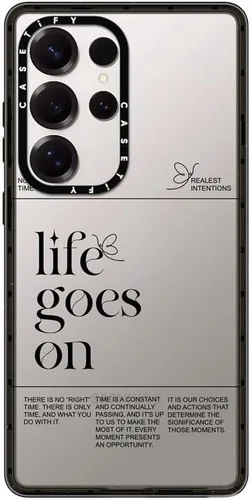 Vista 86 de CASETiFY Funda de impacto para Galaxy S22+ - Adhesivo Aries Moross, color negro transparente