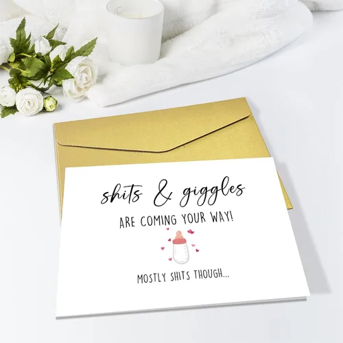 Vista 6 de Obbyidk Divertida tarjeta de felicitación de baby shower para nuevos padres, regalo de anuncio de embarazo para familiares y amigos, divertida