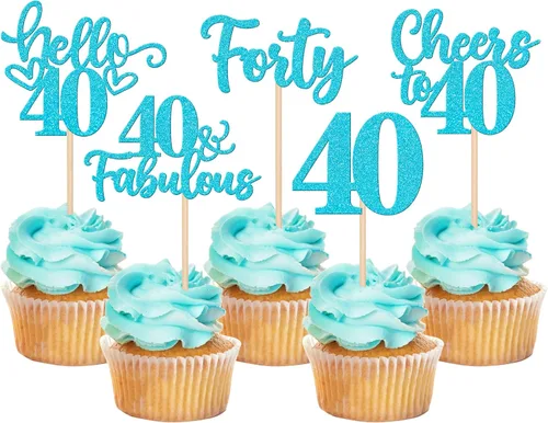 Vista 55 de 30 piezas de adornos para cupcakes de 12 cumpleaños feliz, brillantes doce, hola 12, felicitaciones a 12 años, adornos para cupcakes, 12