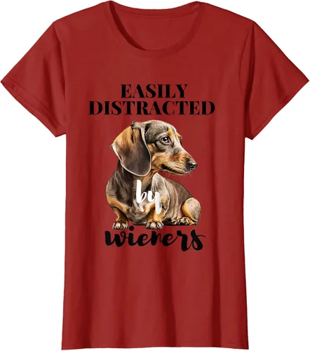 Vista 46 de Easy Distracted By Wieners Dachshund - Camiseta divertida para perro Weiner, Azul