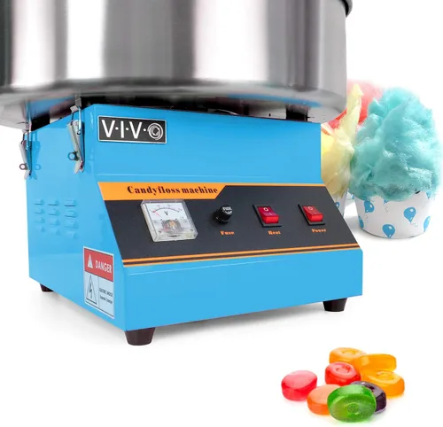 Vista 8 de VIVO - Máquina eléctrica comercial para hacer algodón de azúcar Commercial Candy Floss Machine with 20 inch Stainless Steel Bowl, Includes Bubble