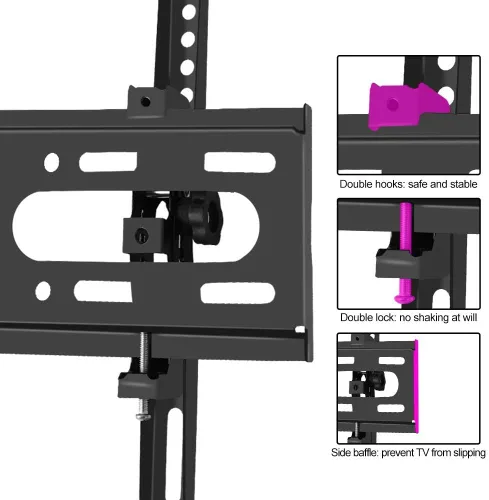 Vista 6 de Soporte de pared para TV de 32 pulgadas, monitor de pantalla plana BRAKCET pequeño soporte de 14-42 pulgadas, ultra delgado y ahorro de espacio