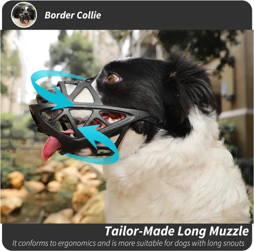 Vista 3 de BARKLESS Bozal de cesta para perros, bozal suave para perros medianos y Negro