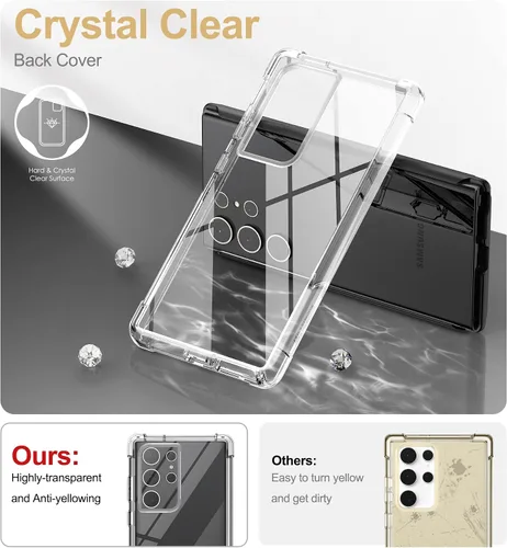 Vista 3 de SURITCH Funda Ultra Clear para Samsung Galaxy S23 de 6.8 pulgadas (solo protector de pantalla), [protector de pantalla integrado] carcasa rígida