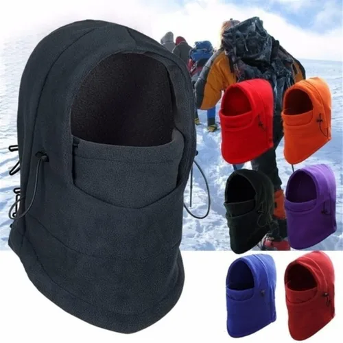 Vista 2 de SDGH - Bufandas unisex para senderismo al aire libre, gorro cálido de invierno, pasamontañas de forro polar térmico con capucha, calentador