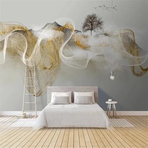 Vista 20 de Murales de pared 3D para techo, cielo azul y nubes blancas, papel tapiz panorámico extraíble, con ondas de nube, adecuado para decoración del hogar