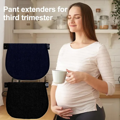 Vista 5 de DSLSQD Extensor de pantalones de maternidad, extensor de pantalones de embarazo ajustables, extensor de botón para jeans, extensor de botón