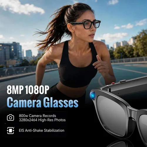 Vista 3 de Gafas inteligentes AI de 32 GB, video EIS y foto de 8 MP, lentes
