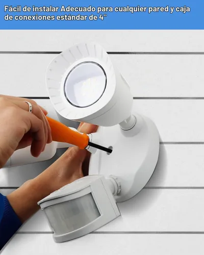 Vista 4 de UFOND Luces LED de seguridad para exteriores, luz con sensor de movimiento, 2400 lúmenes, reflectores de aluminio, impermeable, ángulo ajustable