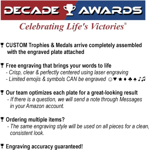 Vista 4 de Decade Awards Trofeo de fútbol personalizado – Premio al delantero de pelota de fútbol Hexa Star grabado – Celebra cada gol, bloque, tiro o pase