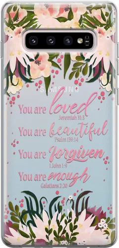 Vista 12 de Funda para teléfono compatible con Samsung Galaxy S25 S24 S23 Ultra S22 Plus S21 FE S20 Note 20 Funda transparente Escritura versículo bíblico We