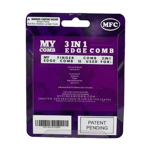 Vista 5 de Peine de borde 3 en 1 My Finger Comb - Para trenzas, barbas, bordes, cejas y mucho más