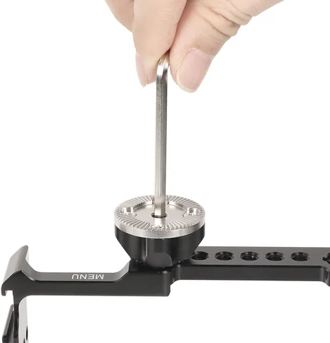 Vista 4 de CAMVATE Soporte de roseta M6 con tornillo de montaje de 3/8"-16 compatible con pasadores de localización ARRI - 2657