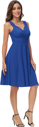 Vista 2 de GRACE KARIN - Vestido de cóctel para dama de honor sin mangas acampanado con cuello en V y envolvente