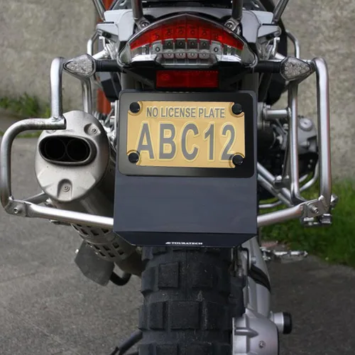 Vista 5 de Cubiertas de Matrícula para Motocicleta - Protector de Matrícula de Burbuja y Marco de Matrícula de Acero Inoxidable Negro, Cubierta Protectora