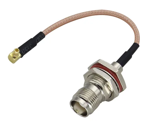 Vista 2 de RG316 TNC hembra a MMCX macho Cable de ángulo recto MMCX macho enchufe de ángulo recto a mamparo TNC Cable de extensión aérea hembra para antena