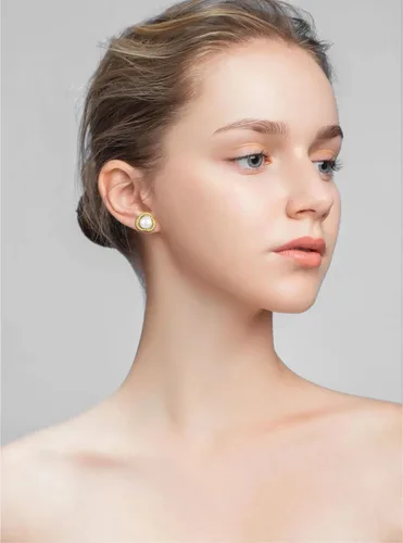Vista 6 de Real Pearl Earrings for Women 925 Sterling Silver Pearl Stud Earrings Freshwater Cultured Pearl Studs with Cubic Zirconia for Girls Mother