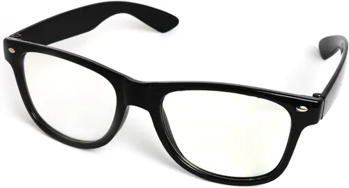 Vista 3 de Skeleteen Gafas de disfraz retro de nerd gafas hipster negras de gran tamaño con lentes transparentes 1 par