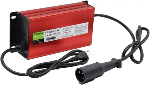 Vista 2 de 15 AMP Compatible con cargador de batería Club Car para carros de golf de 48 voltios con enchufe redondo de 3 pines