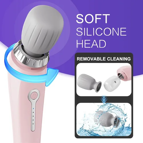 Vista 5 de Vibrador de Masaje de Mano con Vibración, Portátil de 5 Velocidades de Tejido Profundo, Potente Varita Mágica Personal Masajeador, vibrador