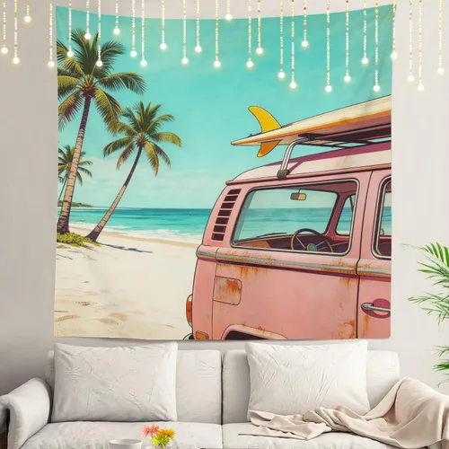 Vista 47 de Shrahala Modern Abstract Artwork Wall Tapestry, Orange Black Beige Wall Hanging Large Tapestry Decoration Polyester Fiber White Hem Around for Dorm