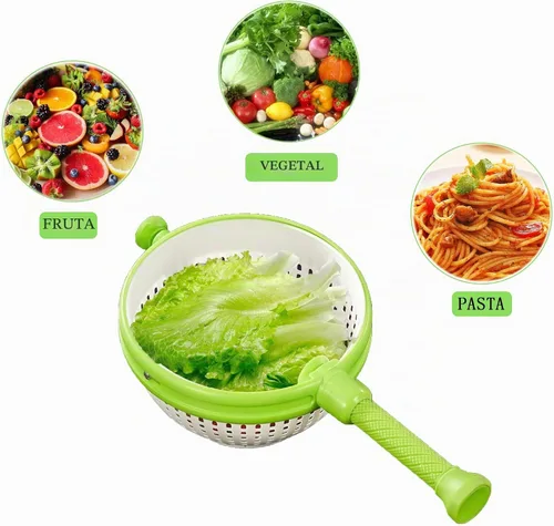 Vista 7 de Escurridor de ensalada plegable 3 en 1, colador de ahorro de espacio de 3 cuartos y secadora de verduras, plegable para un fácil almacenamiento