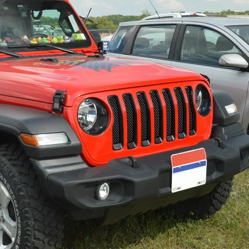 Vista 7 de AggAuto Inserto de malla para parrilla compatible con Jeep Wrangler JK JKU 2007-2018, rejilla frontal de metal de aleación de aluminio, rejilla