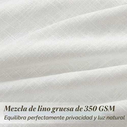 Vista 2 de Cortinas de lino plisadas Blanco crema