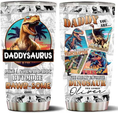 Vista 9 de Vaso personalizado de regalo para papá, regalos para padrastro de hija, hijo, niños, cumpleaños, Navidad, día del padre, regalo para padrastro, taza