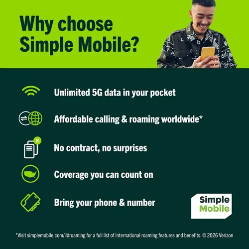 Vista 2 de Simple Mobile Traiga su propio kit SIM prepago para teléfono Tarjeta SIM CDMA 3 en 1