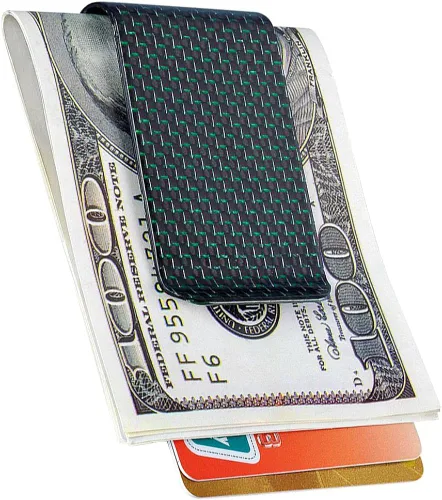 Vista 3 de CL CARBONLIFE Carbon Fiber Wallet Money Clip for Cash and Credit Card, Minimalist Holder Clips for Men (Large, 2.8"x1.5")