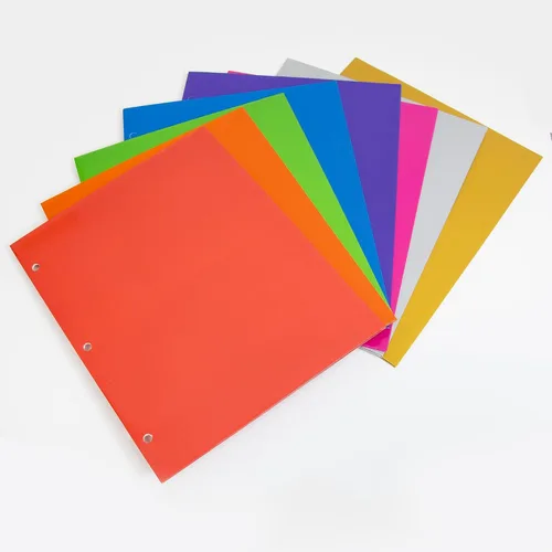 Vista 6 de BAZIC - Carpeta de papel con 2 bolsillos, cartera laminada metálica de 3 agujeros, soporte para carpetas de tamaño carta para oficina, organizador