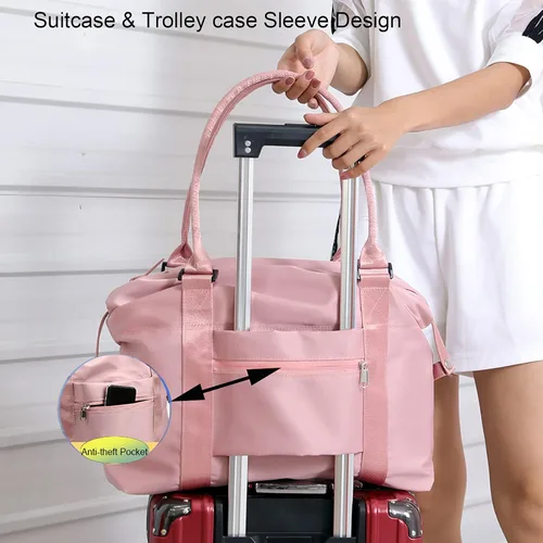 Vista 4 de JSAHAH Bolsa de viaje para mujer bolsa de transporte para equipaje bolsa de deporte para gimnasio