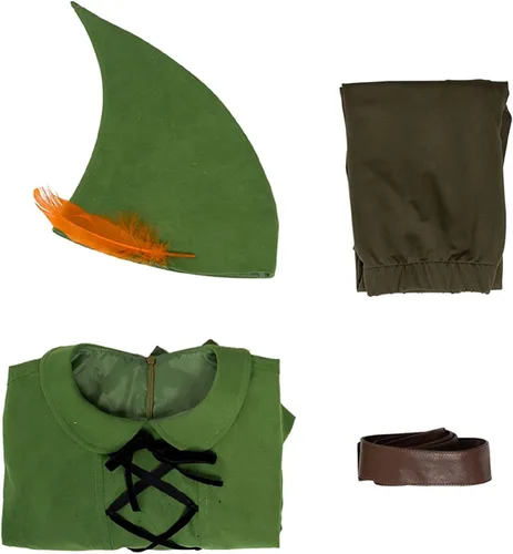Vista 4 de Disfraz de Peter Pan para elfo, disfraz de Halloween para hombres y mujeres