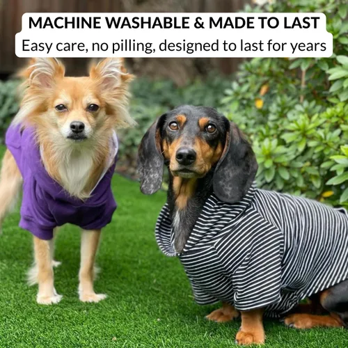 Vista 6 de DJANGO Sudadera con capucha para perro, cálido, ligero, suave y elástico para perro, con capucha, orificio para arnés y cintura elástica, sudadera