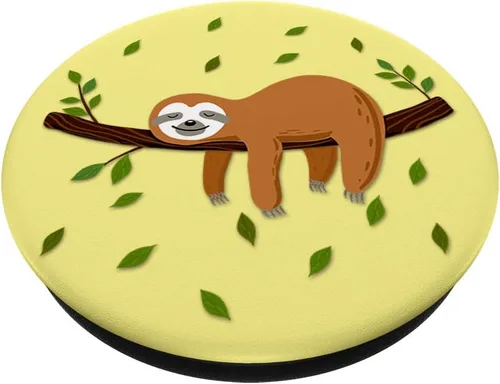 Vista 2 de Perezoso Regalo Perezoso Animal Fondo Blanco Bebé Perezoso Corazón PopSockets Agarre y Soporte para Teléfonos y Tabletas