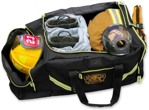 Vista 4 de Lightning X - Bolsa personalizable para equipo de bomberos con nombre bordado, 3XL, color negro