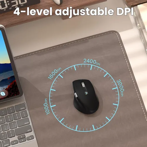 Vista 2 de INFINMIND Ratón inalámbrico Bluetooth con desplazamiento lateral y multidispositivo, ratones de computadora ergonómicos con desplazamiento