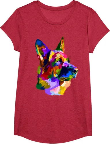 Vista 48 de Camiseta con retrato de pastor alemán para dueños de perros, Negro, S