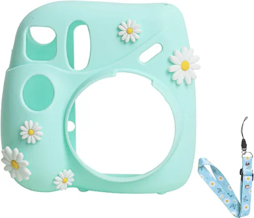 Vista 6 de Funda de silicona para Fujifilm Instax Mini 7+7 Plus piel de cámara instantánea, funda protectora con correa de hombro ajustable