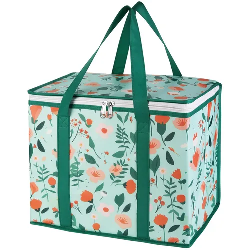 Vista 10 de Bodaon Bolsa de entrega de pizza aislada, 20" x 20" x 8" bolsas calentadoras de pizza para mantener caliente, bolsa aislada para entrega de Negro