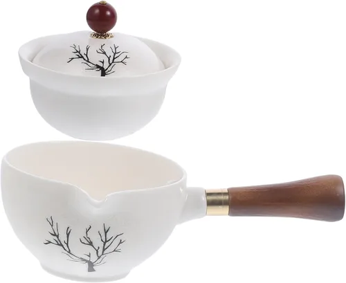 Vista 4 de KICHOUSE Tetera vintage Kung Fu tradicional patrón porcelana tetera infusor hojas sueltas ideal para fiestas de oficina en casa
