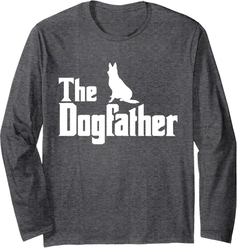 Vista 4 de The Dogfather - Camiseta de manga larga con diseño de pastor alemán Negro