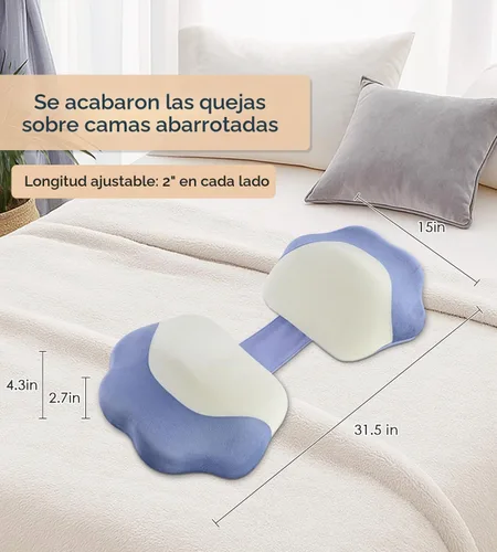 Vista 2 de Almohadas de embarazo para dormir, almohada de espuma viscoelástica para maternidad con soporte para la espalda, el vientre y las caderas, almohada